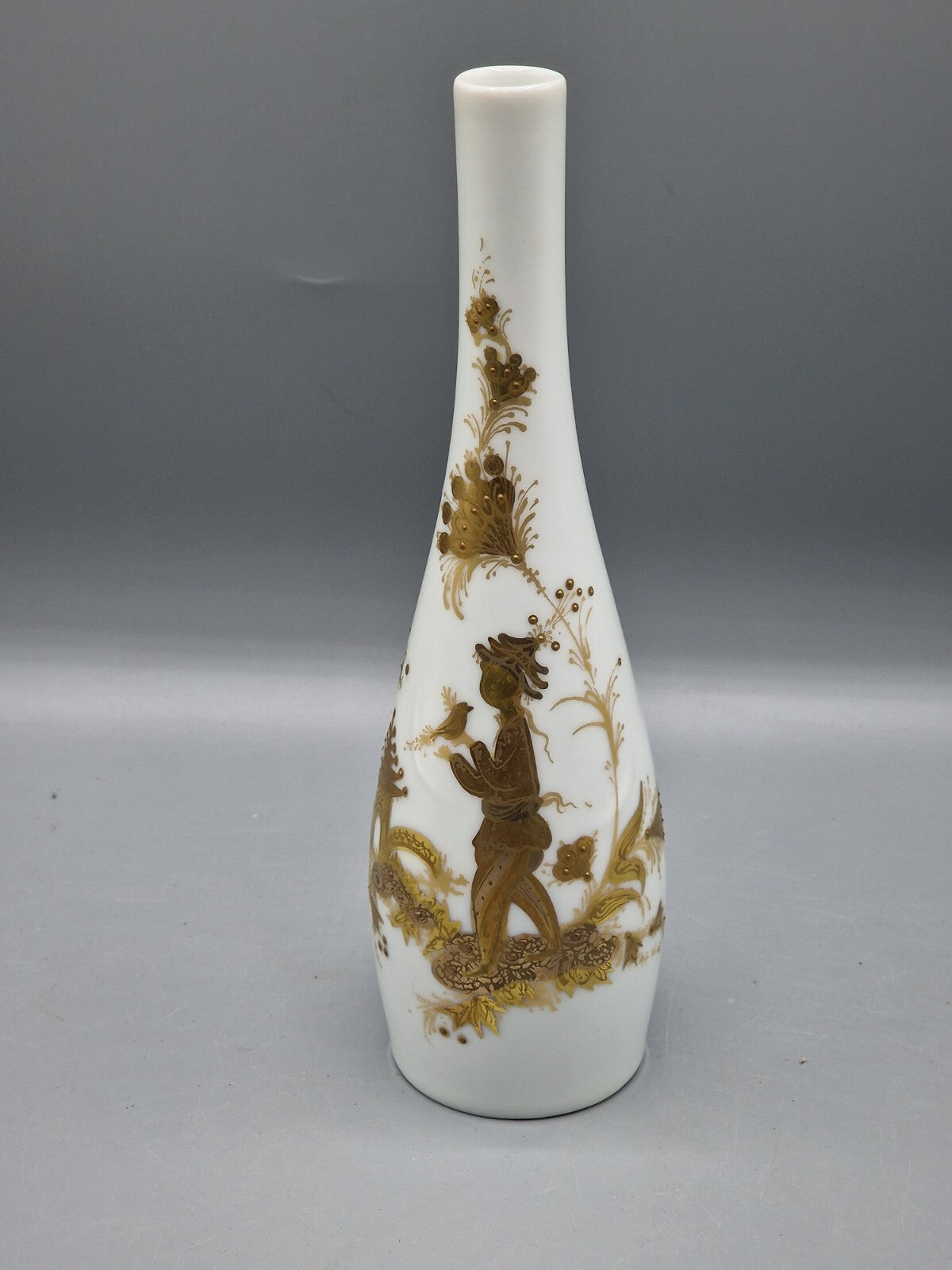 VASE ROSENTHAL STUDIO LINIE QUATRE COULEURS BJÖRN WIINBLAD WEIß GOLD 20CM